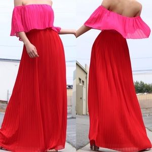 Women pleated maxi